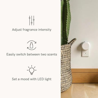 Pura - Smart Home Fragrance Device Starter Set - Pura 4 - Scent Diffuser for Home - Includes Fragrance Aroma Diffuser - Square Box, Linens & Surf and Lavender Fields Scent Refills