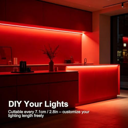 JOYLIT 24V COB LED Strip 16.4FT RGB+4000K 784 LEDs/M Dotless for DIY