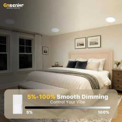 Ensenior 4 Pack 7 Inch LED Recessed Ceiling Light, 5CCT, 1600LM 15W 120V