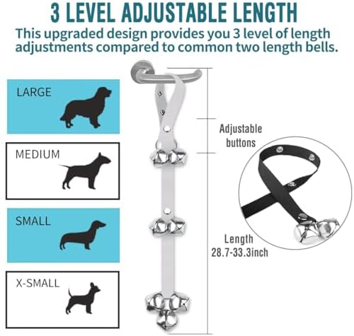 BLUETREE Dog Doorbells Premium Quality Training Potty Great Dog Bells Adjustable Door Bell Dog Bells for Potty Training Your Puppy The Easy Way - 7 Extra Large Loud 1.4 DoorBells