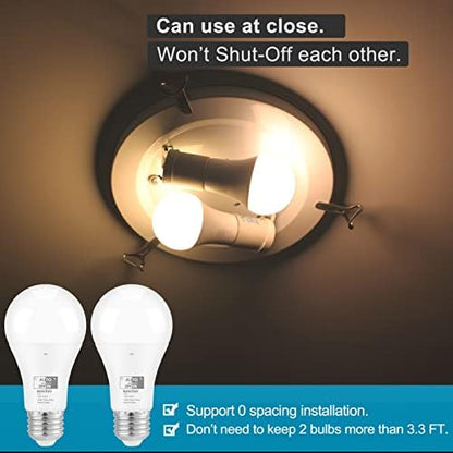 Qualilux Dusk to Dawn A19 LED Light Bulbs Outdoor, Automatic On/Off, 60W Equivalent, Warm White 3000K, Energy Efficient 9.5W, 850 Lumen, E26 Base, 12-Pack, HQ-H009