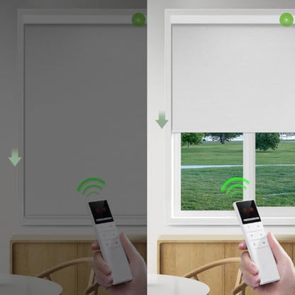 ZSHINE Motorized Blackout Roller Shades Remote Control Rechargeable(82026A)