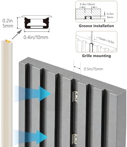 V4light LED Strip Lights for Slat Wall Recessed, 16.4ft Smart Dimmable