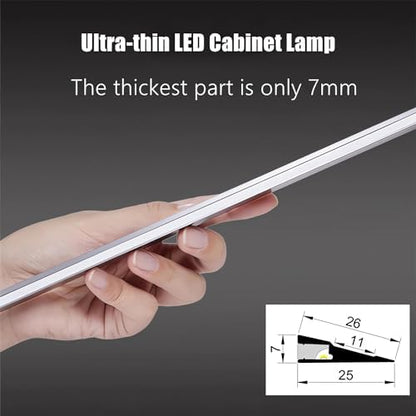 JARBIH Ultra-Thin Led Aluminum Channel, 45°Oblique Under Cabinet Beam Light