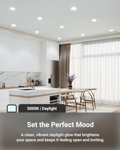 Sunco 6 Pack 6 Inch Canless LED Ultra-Slim Recessed Light, 14W-100W