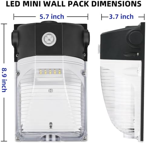 hykolity 30W LED Wall Pack Light with Dusk to Dawn Photocell, 3450LM 5000K