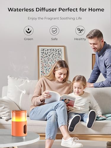 Waterless Essential Oil Diffuser: 𝟗-𝐂𝐨𝐥𝐨𝐫 𝐋𝐄𝐃 Orange