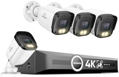 SANNCE 4K PoE Security Camera System - NVR with 4PCS Bullet Cameras(NO HDD)