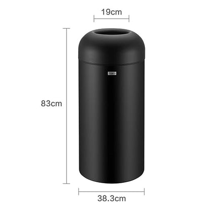 71 Liter / 18.8 Gallon Commercial Open Top Trash Can, Big Capacity, Brushed Stainless Steel (Black)