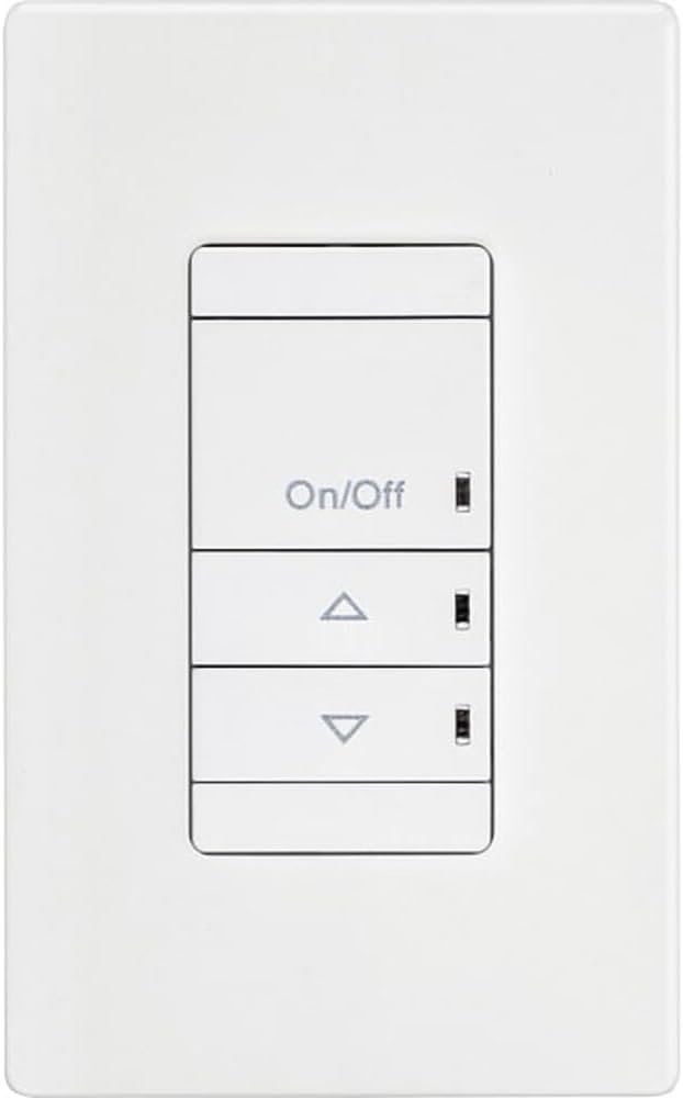 SensorSwitch Switchpod Push Button Dimming Light Switch with Multi-Way Operation, Supports Up to 9 Devices, 0-10V Dimmer Switch for Commercial Spaces, Includes Screwless Wall Plate, White