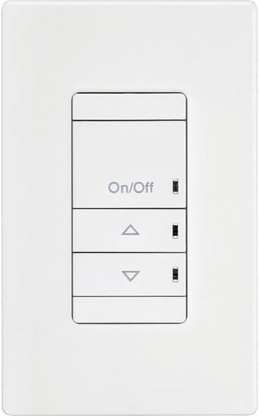 SensorSwitch Switchpod Push Button Dimming Light Switch with Multi-Way Operation, Supports Up to 9 Devices, 0-10V Dimmer Switch for Commercial Spaces, Includes Screwless Wall Plate, White