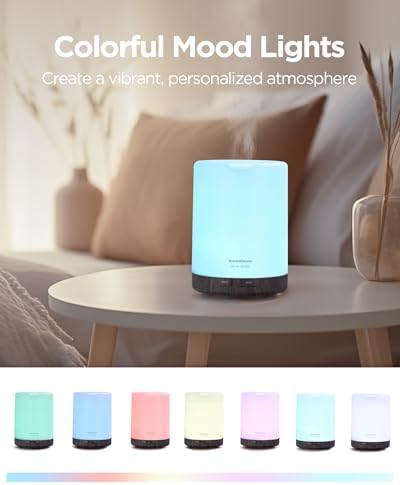 InnoGear 300ml Essential Oil Diffuser for Home Scent Humidifier, Brown