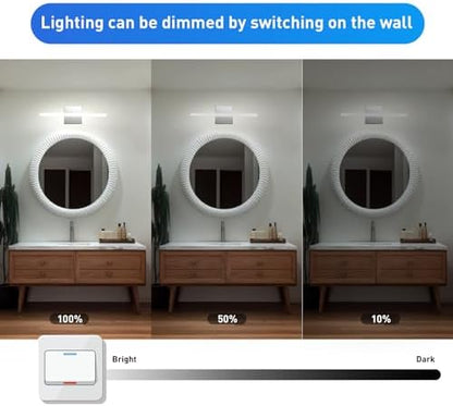 Combuh Modern Bathroom Vanity Lights Over Mirror, Chrome LED Wall Sconce