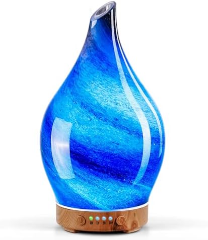 Porseme Essential Oil Diffuser 150ml Handmade Glass Diffuser 6H Runtime