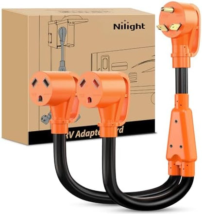 Nilight 30 Amp RV Y Splitter Adapter Cord 10 AWG NEMA TT-30P TT-30R