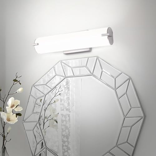 ASD LED 18" Vanity Wall Mount Light Fixture, Linear Bathroom Lighting Bar | 3CCT, Dimmable, Energy Star, ETL Listed | 20W 1500LM 3000-5000K 120V | Long Tube Bath Sconce Over Mirror | Nickel