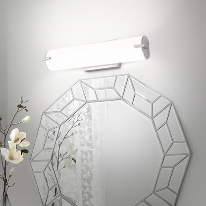 ASD LED 18" Vanity Wall Mount Light Fixture, Linear Bathroom Lighting Bar | 3CCT, Dimmable, Energy Star, ETL Listed | 20W 1500LM 3000-5000K 120V | Long Tube Bath Sconce Over Mirror | Nickel