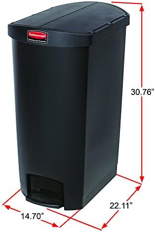 Rubbermaid Commercial Products Streamline Plastic Front Step On Trash Can, 18 Gallon, Beige, Hands-Free Garbage Can for Medical Waste in Hospitals/Lab/Emergency/Patient Rooms