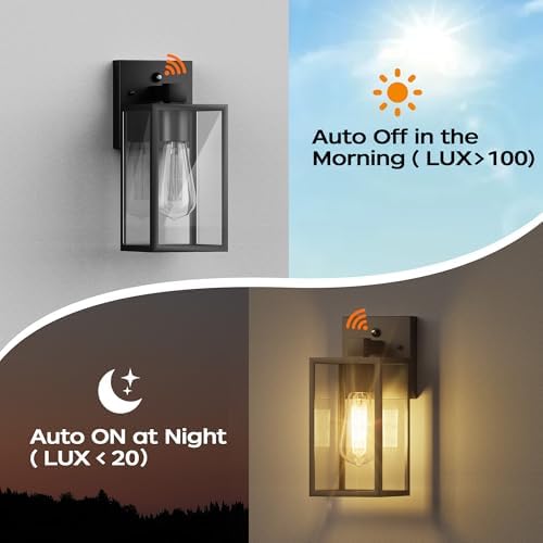 2Pack Dusk to Dawn Outdoor Lighting Fixture for House, Exterior Porch Light