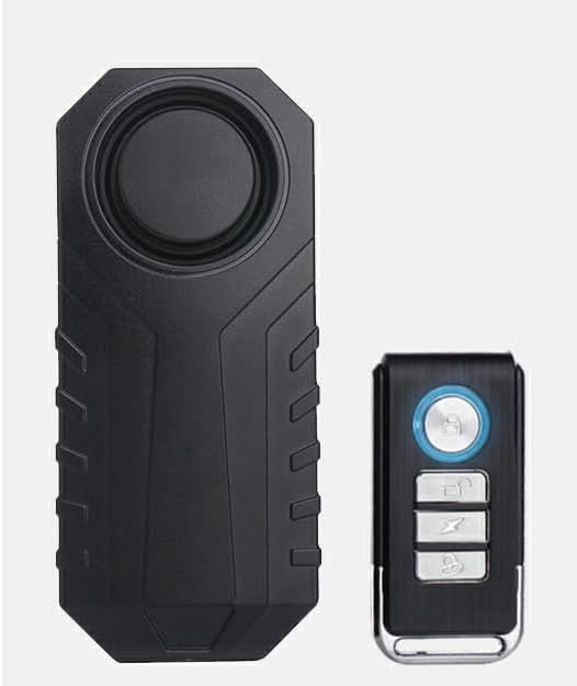 AIJING 113db Bike Alarm with Remote, Loud Anti Theft Alarm for Bicycle Golf Car, IP65 Waterproof Vibration Sensor Alarm System, Wireless Siren for E-Bike, Motorcycle,Trailer,Mailbox, Scooter (B1)