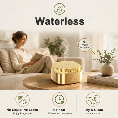 Rechargeable Waterless Diffuser for Car & Desk, Yellow - Lemon