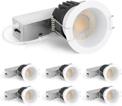 Adetu 6 Pack 2 Inch 5CCT Anti-Glare LED Downlight, Recessed Ceiling Light