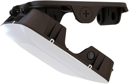 Lithonia Lighting 10" Square Canopy LED Outdoor Ceiling Light, Dusk-to-Dawn Photocell and Motion Sensor Outdoor Lights, Adjustable Brightness and Switchable Color Temperature, Wet Rated, Dark Bronze
