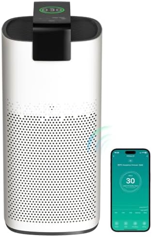 MERONTE MR7566-WF HEPA Air Purifier for Large Room Home, 3600 ft², Beige