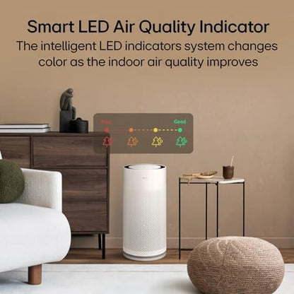 LG PuriCare™ AeroHit Smart Air Purifier for Large Rooms Up to 1000 Sq Ft, True HEPA Filter with 360° Airflow, PM 1.0 Sensor & LED Air Quality Monitor, Ultra-Quiet Wi-Fi Air Cleaner with LG ThinQ
