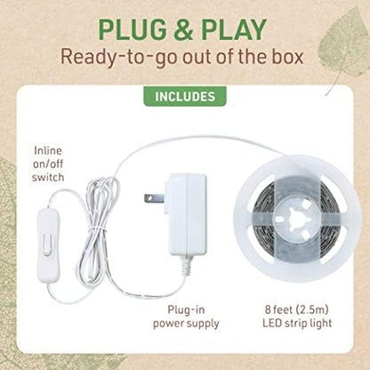 Complete LED Strip Light Kits (Warm White) 8 ft Flexible Tape 3000K Under Cabinet Plug-in Power Supply 318320