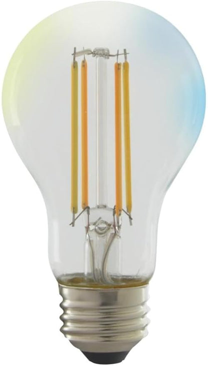 Satco S11250 Starfish Tunable White WiFi Smart LED Light Bulb, Works with Siri, Alexa, Google Assistant, SmartThings, Clear, A19, 1 Pack