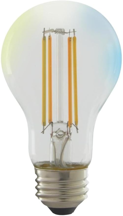 Satco S11250 Starfish Tunable White WiFi Smart LED Light Bulb, Works with Siri, Alexa, Google Assistant, SmartThings, Clear, A19, 1 Pack