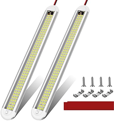 12v LED Interior Light Bar，CT CAPETRONIX 120LEDs 1500LM 8W DC 12 Volt led Strip Lights with ON/Off Switch，for Enclosed Cargo Trailer, Car RV Van Truck Lorry Camper Boat Caravan Motorhome (2Pack)
