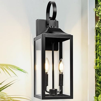 19" Large Outdoor Wall Lights, Modern Waterproof Exterior Lighting Fixtures