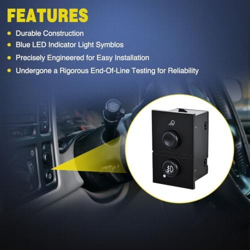 Nilight Fog Light & Cargo Lamp Switch for 2003-2006 Chevy Silverado Sierra