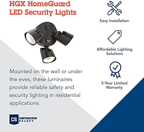 Lithonia Lighting HomeGuard 3-Light LED Outdoor Flood Lights, Dusk to Dawn