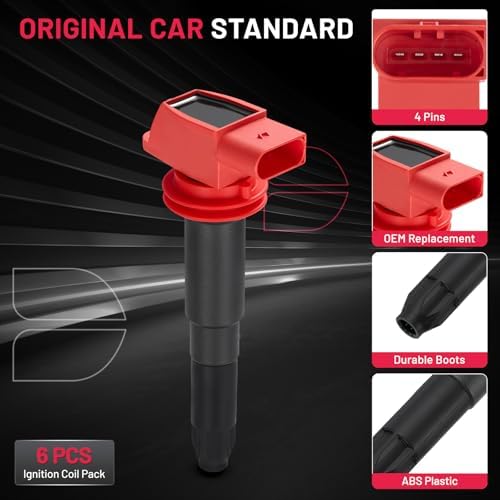 BDFHYK Ignition Coil Packs Compatible with Porsche 2011-2016 Panamera 3.6L V6,2010-2016 Panamera 4.8L V8,2008-2014 Cayenne 4.8L V8,Coil for 94860210411 UF-660 UF660 Set of 6