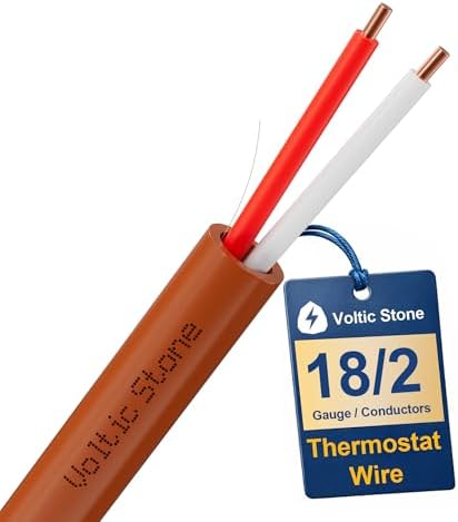18/2 Thermostat Doorbell HVAC Wire, True Gauge 18 AWG 2 Conductor Solid Copper Control Cable, ETL Listed CL3R/CMR Riser Rated Flame-Retardant, RoHs, for 0-30V Low Voltage Systems - 50FT