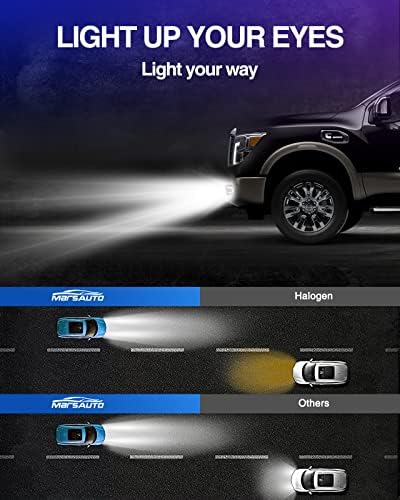 Marsauto H11 H8 H16 LED Fog Light Bulbs, 6000k Xenon White, Superior Bright CSP Chips 360-degree Illumination DRL, Halogen Bulbs Replacement for Cars,Trucks, Side Marker & Parking Light Combos