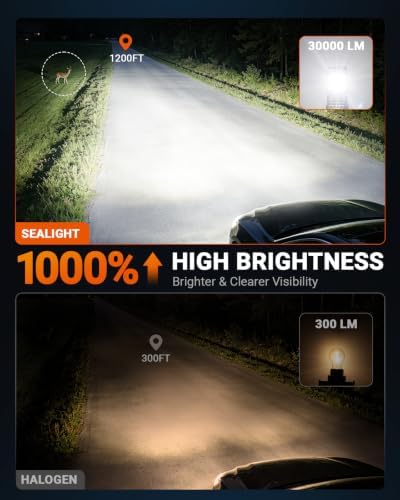 SEALIGHT 5202 LED Fog Light Bulbs, 2504 Fog Lights 30000LM 6500K, 1:1 Size