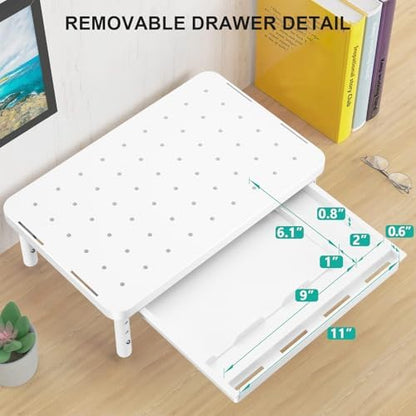 WALI Computer Monitor Stand with Storage, Monitor Riser 3 Height Adjustable