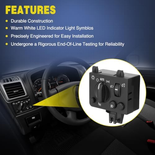 Nilight Headlight Dimmer Switch Compatible with 2004-2012 GMC Canyon