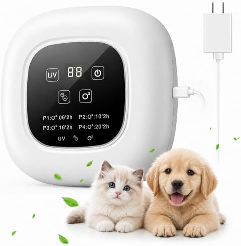 Cat Litter Deodorizer & Air Purifier, Plug In Ionic Air Freshener with Negative Ion for Litter Box, Pet Odor, Smoke, Musty & Dust, Filterless Quiet Purifier for Bathroom, Kitchens, Bedroom, Small Room