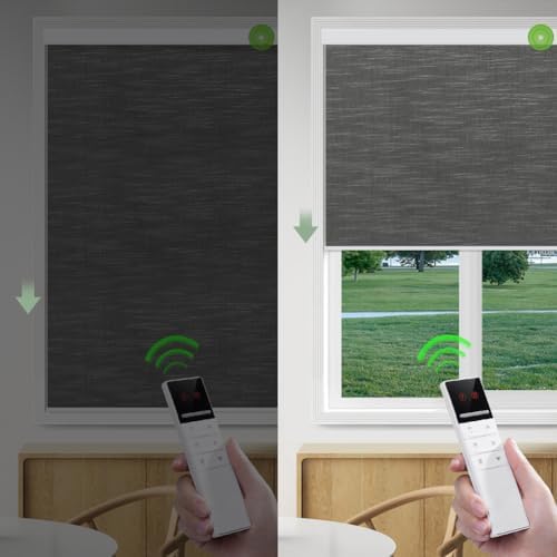 ZSHINE Motorized Blackout Roller Shades Remote Control Rechargeable(82028E)