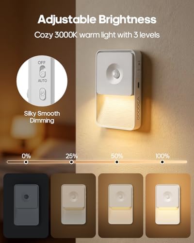 GOODEA 6 Pack Motion Sensor Night Lights, Rechargeable Stair Lights Indoor