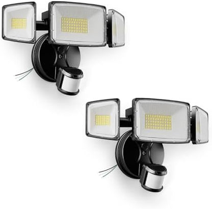Security Lights Motion Outdoor with Dusk to Dawn, Hardwired Floodlights