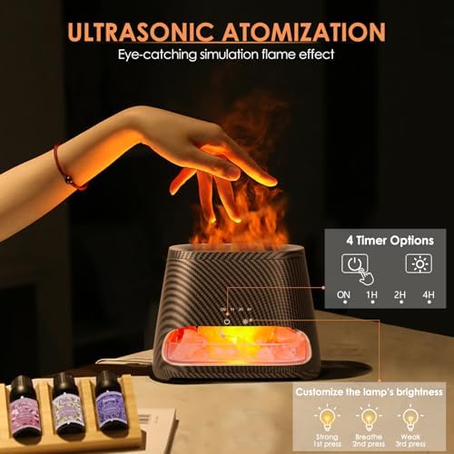 SALKING 2-in-1 Essential Oil Diffuser for Home,Himalayan Salt Lamp Diffuser