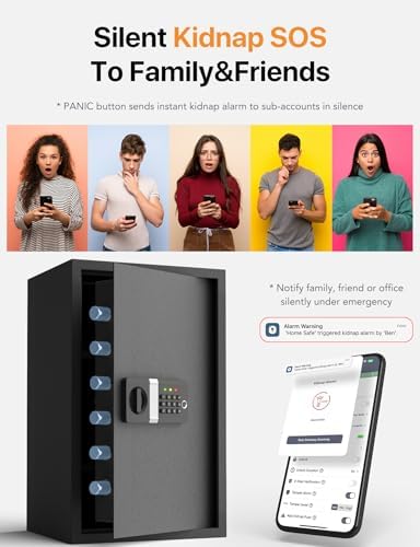 FORFEND Smart Money Safe App Alarm | Kidnap Alarm, Tamper Proof, Voice Command Depository Drop Safe Box Anti-Pry| Multi-User Cash Safe for Home Office