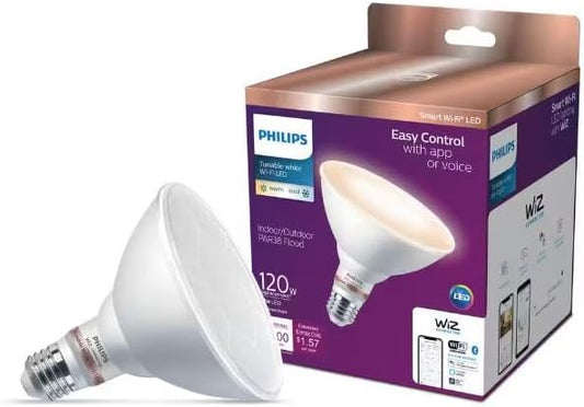 120-Watt Equivalent PAR38 LED Smart Wi-Fi Tunable White Light Bulb Powered by WiZ with Bluetooth (1-Pack)