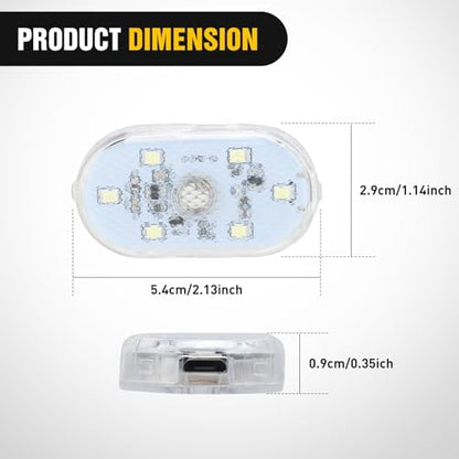 Nilight 2 PCS White Color Wireless Magnetic LED Interior Lights